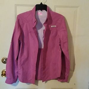 Habit Lightweight Pink Button-Down Outdoor Shirt - Performance Style